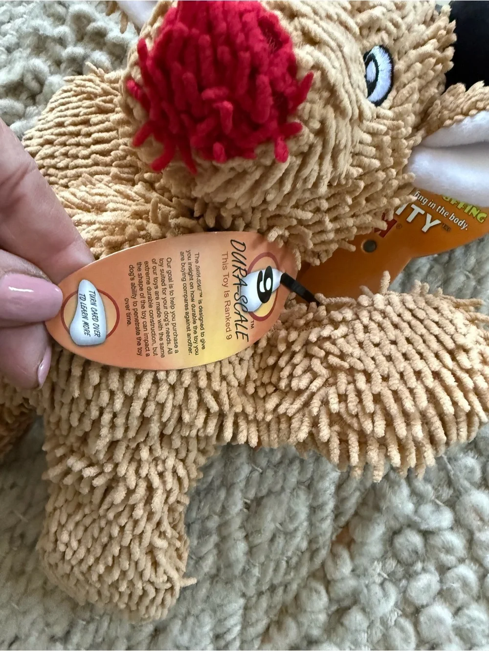 Might dog toy durable seams high-quality machine washable reindeer squeeker